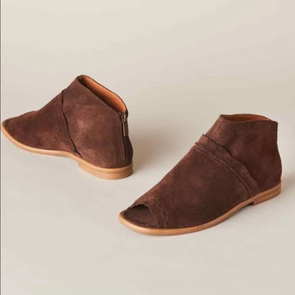 Sundance Eowyn Brown Suede Peep Toe Sandal Size 41 (9.5-10)